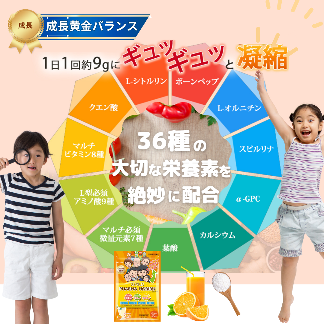 成長黄金バランス。36種の大切な栄養素を絶妙に配合。